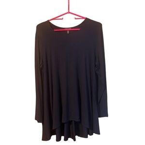 Eileen Fisher Navy High-Low Long Sleeve Top – Size Large - Minimalist